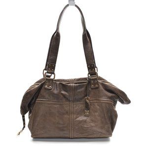 Botkier No.13 Large Top Zip Butter Soft Slightly Distressed Leather Satchel